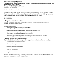 Summary of Key Outcomes 5th Meeting of the OECS RDGC